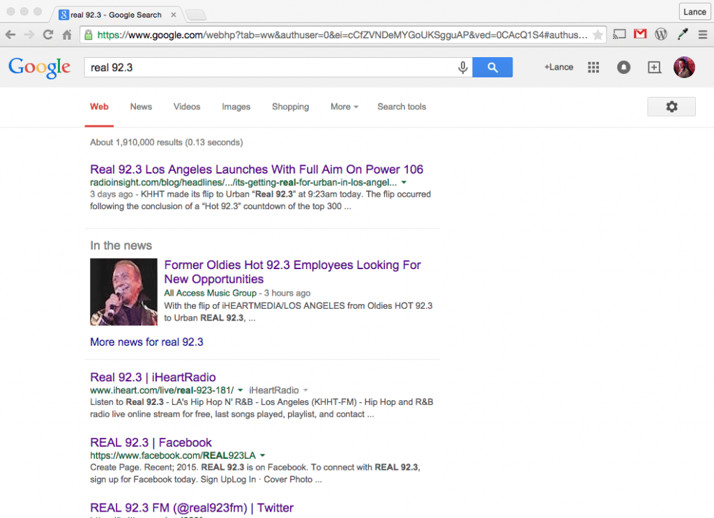 Real 92.3 Google SEO Search iHeartMedia
