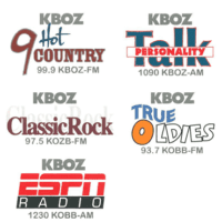 Reier Broadcasting KBOZ 1090 ESPN 1230 KOBB Country 99.9 KBOZ-FM Rock 97.5 KOZB Oldies 93.7 KOBB-FM Bozeman