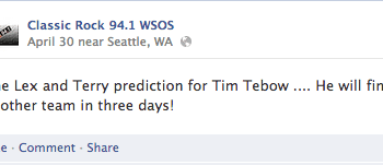 WSOS Facebook Status Classic Rock 94.1 Jacksonville Lex Terry